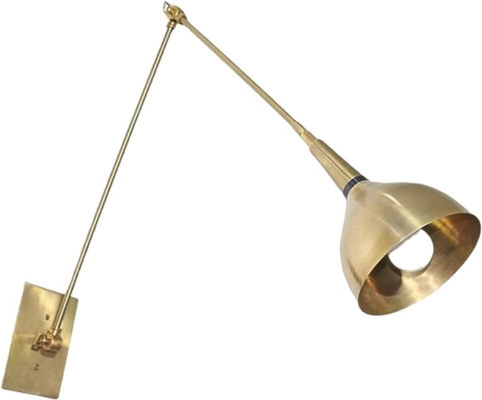 1-Light Brass Study Wall Lamp Brushed Chrome