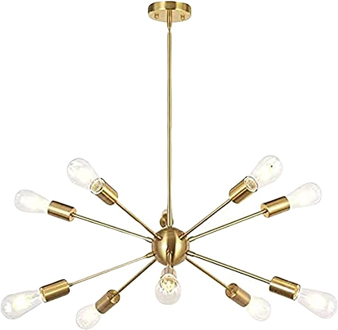 10-Light Sputnik Brushed Pendant Chandelier