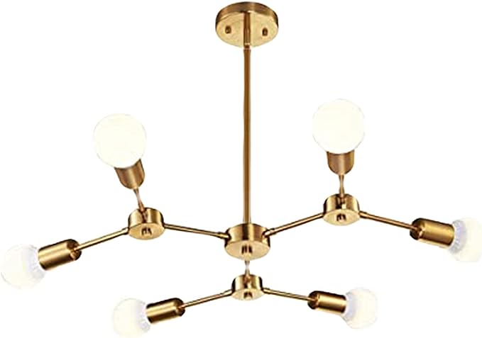60W Sputnik 6-Light Flush Mount Chandelier