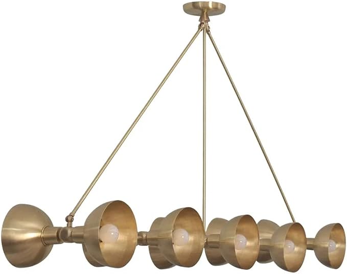 10-Light Modern Raw Brass Chandelier